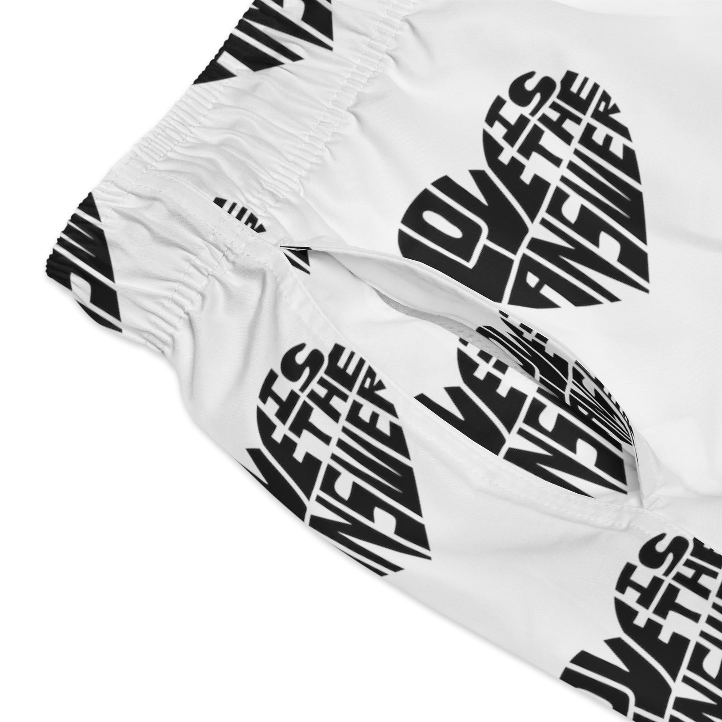White Love Swim Trunks (AOP)
