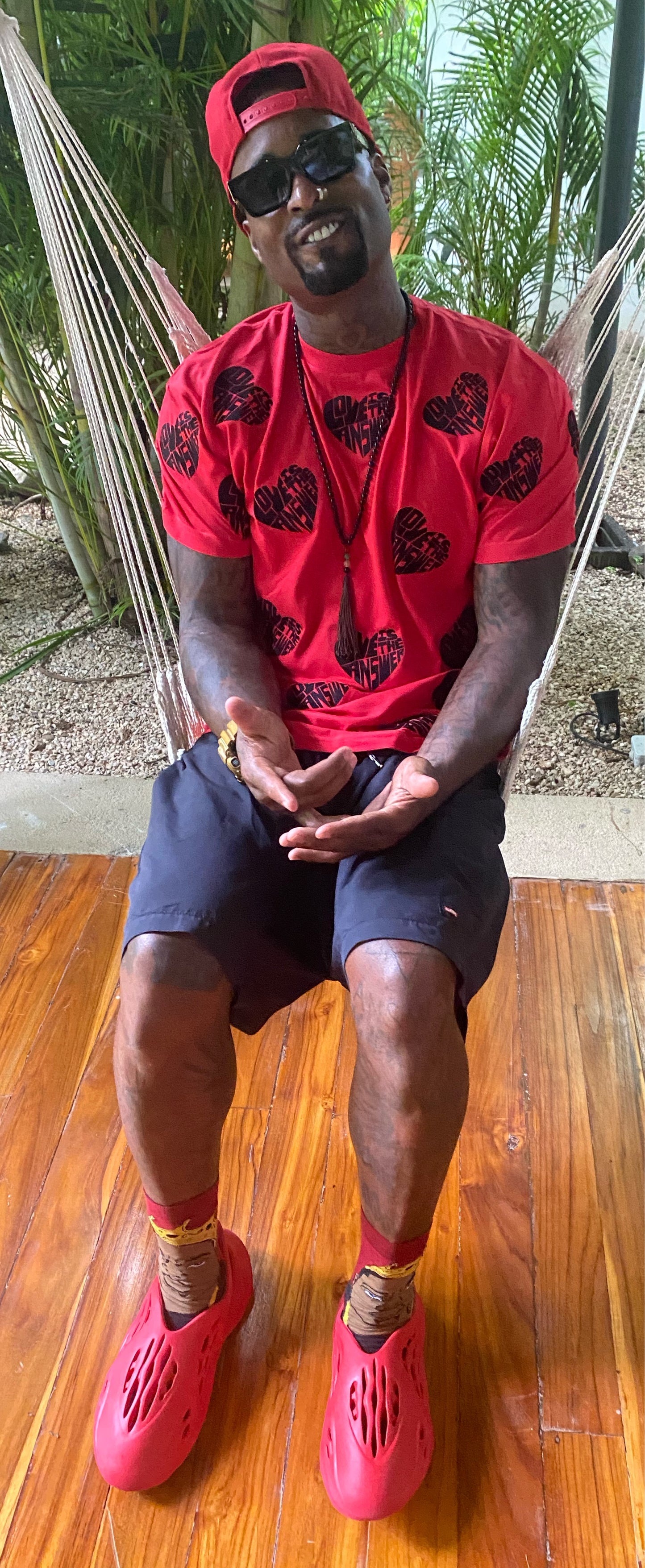 Love all over print red and black