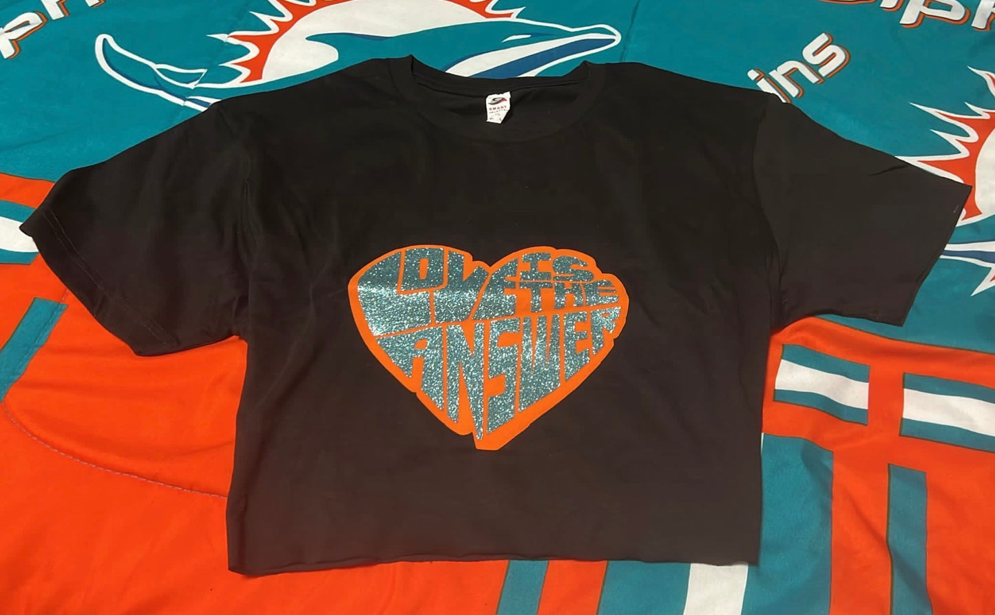 Miami Dolohins collection love crop tee