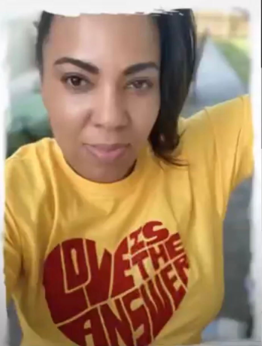 Love yellow and red tee shirt