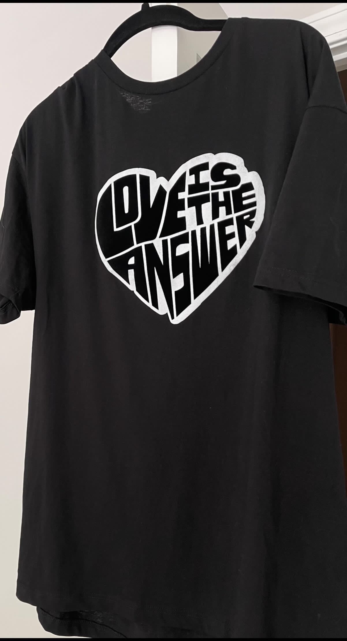 Black on black love tee