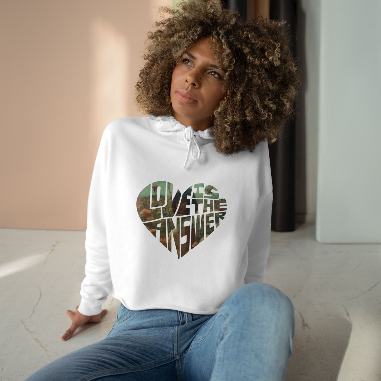 Left Eye Love Crop Hoodie