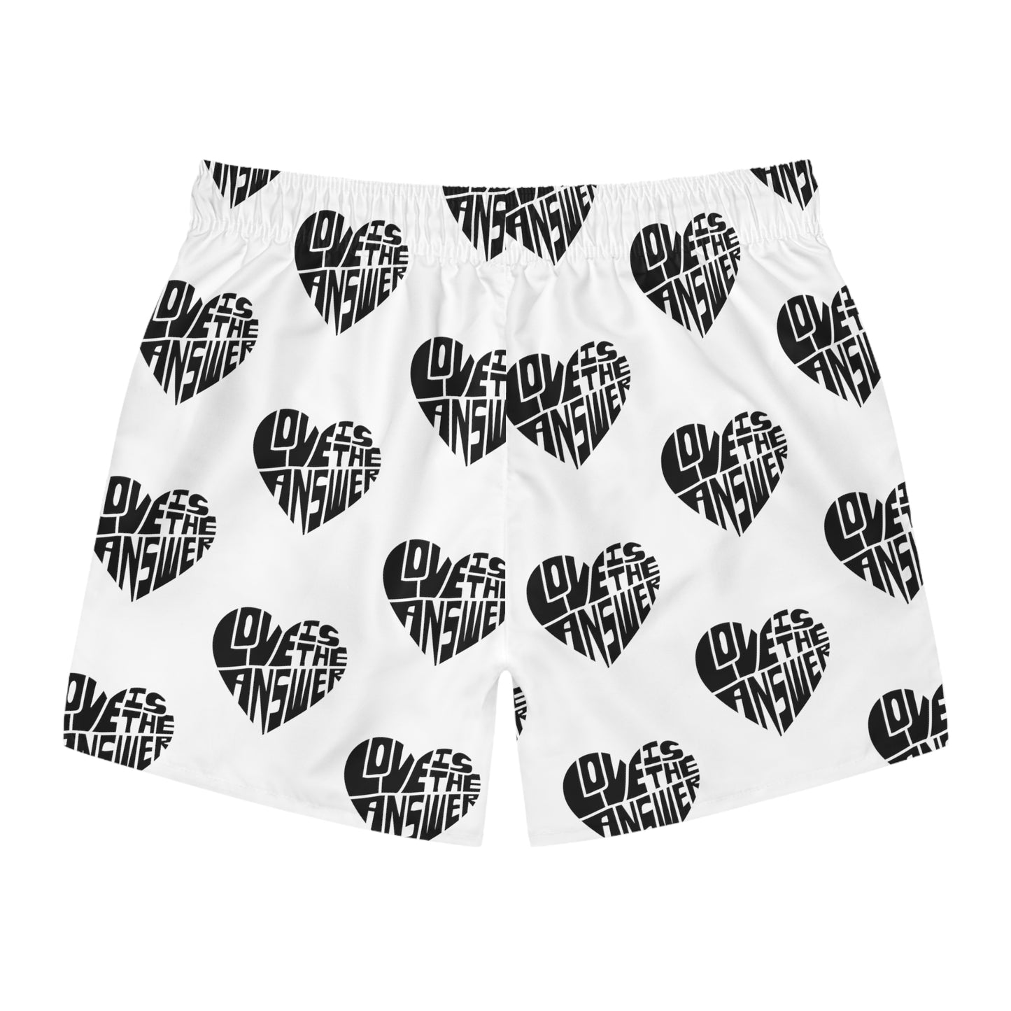 White Love Swim Trunks (AOP)