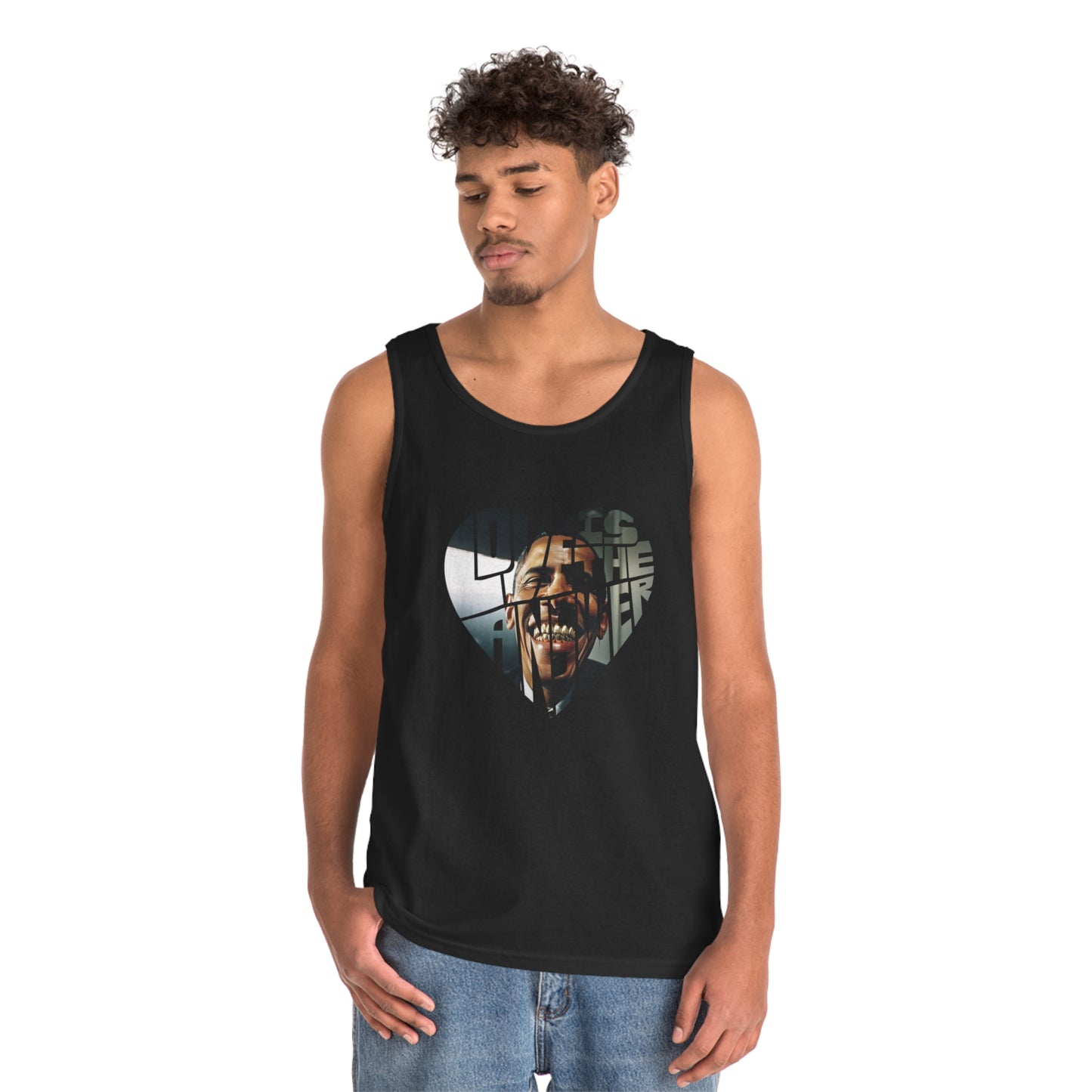 Love Obama Grill Heavy Cotton Tank Top