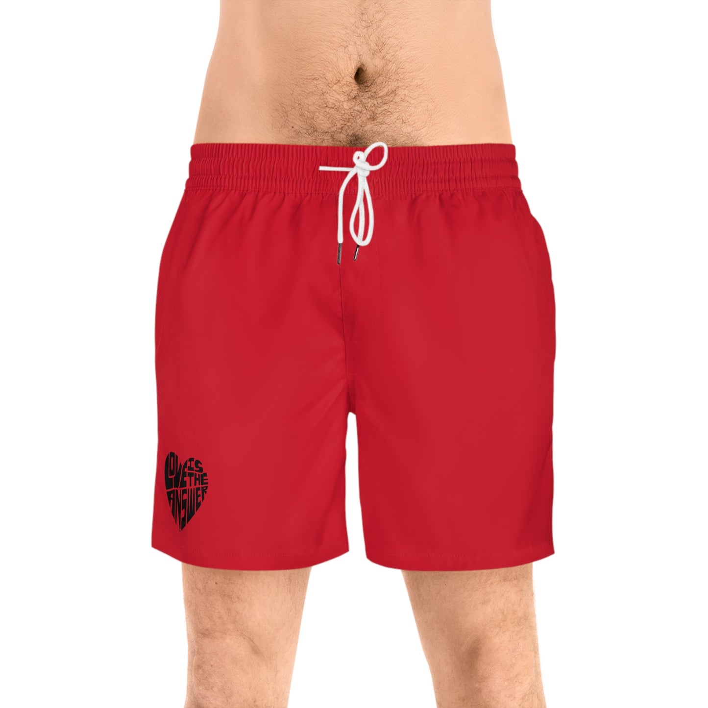 Men's Love is the Answer Mid-Length Swim Shorts (AOP)