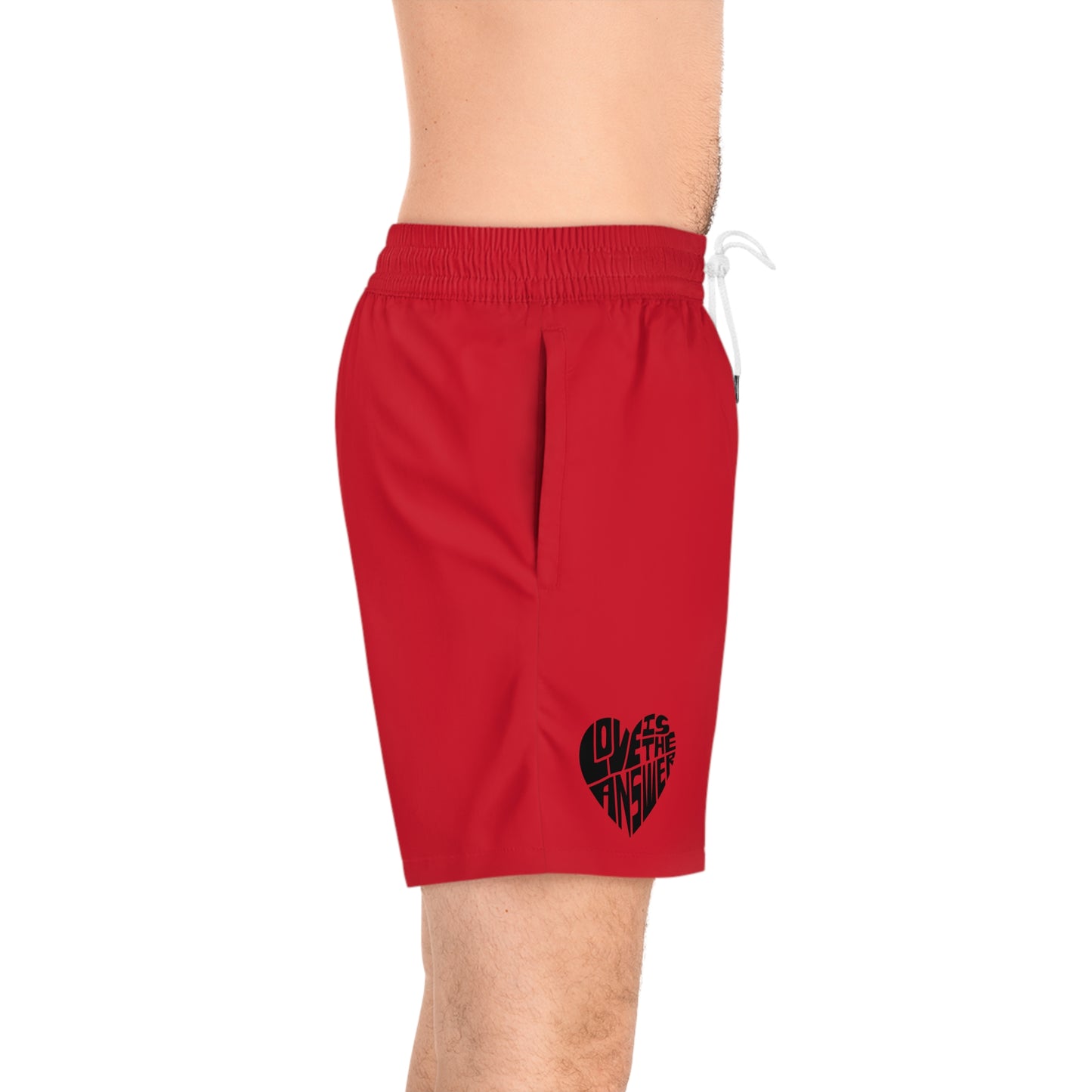 Men's Love is the Answer Mid-Length Swim Shorts (AOP)