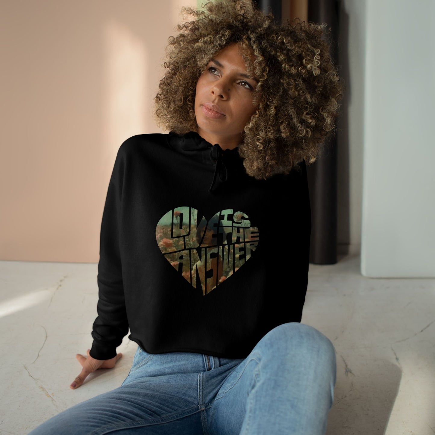 Left Eye Love Crop Hoodie