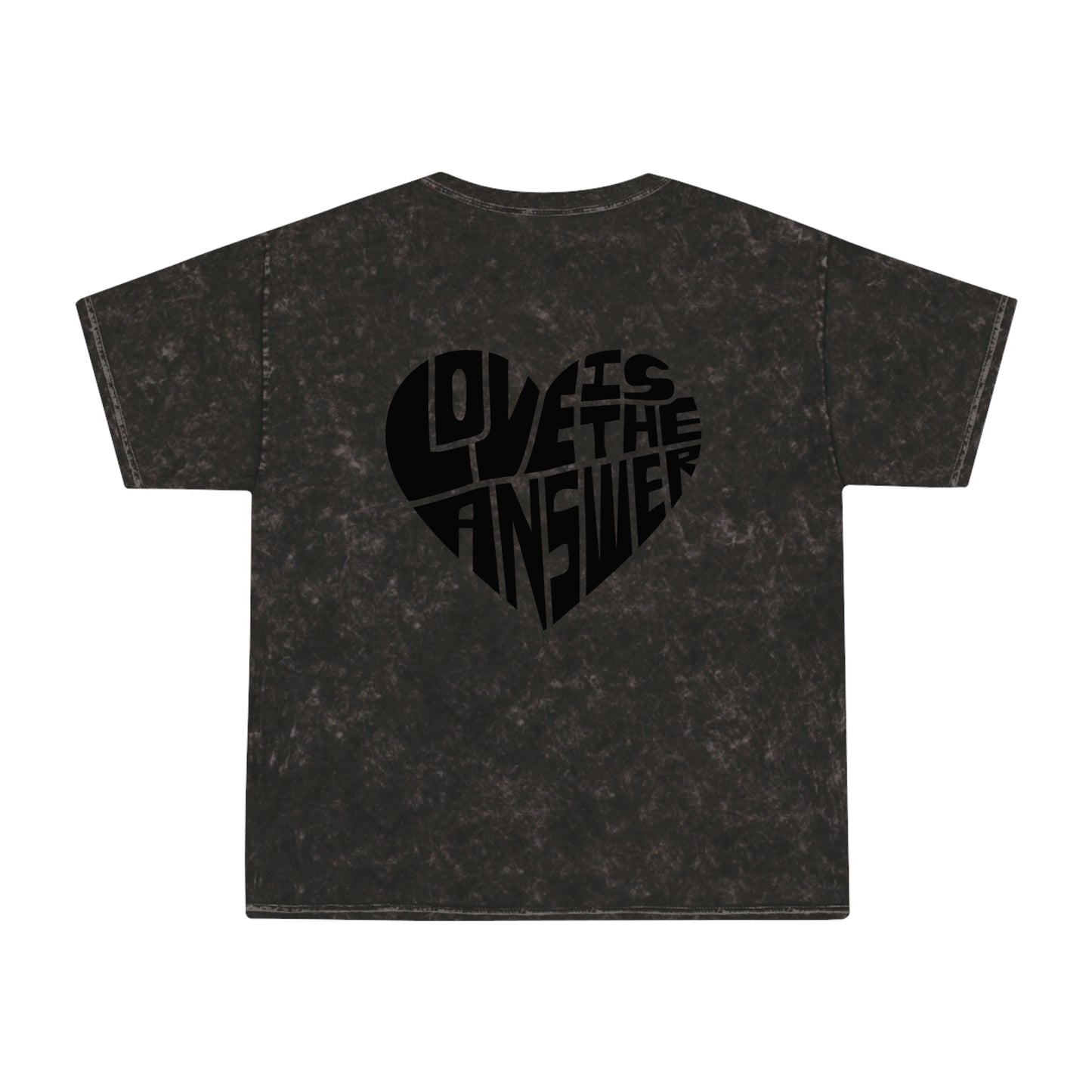 Love is the Answer Unisex Mineral Wash T-Shirt Logo on Front and Back
