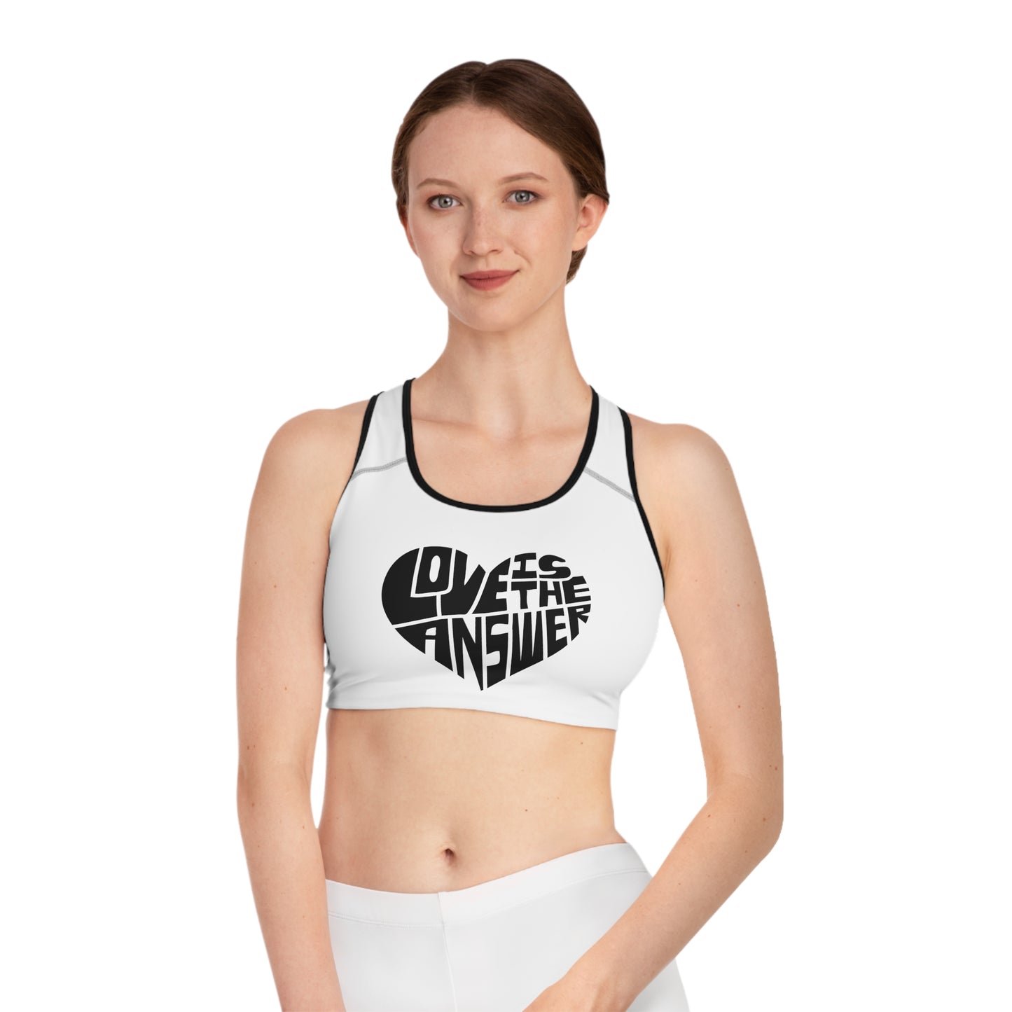 Love is the Answer Sports Bra (AOP)