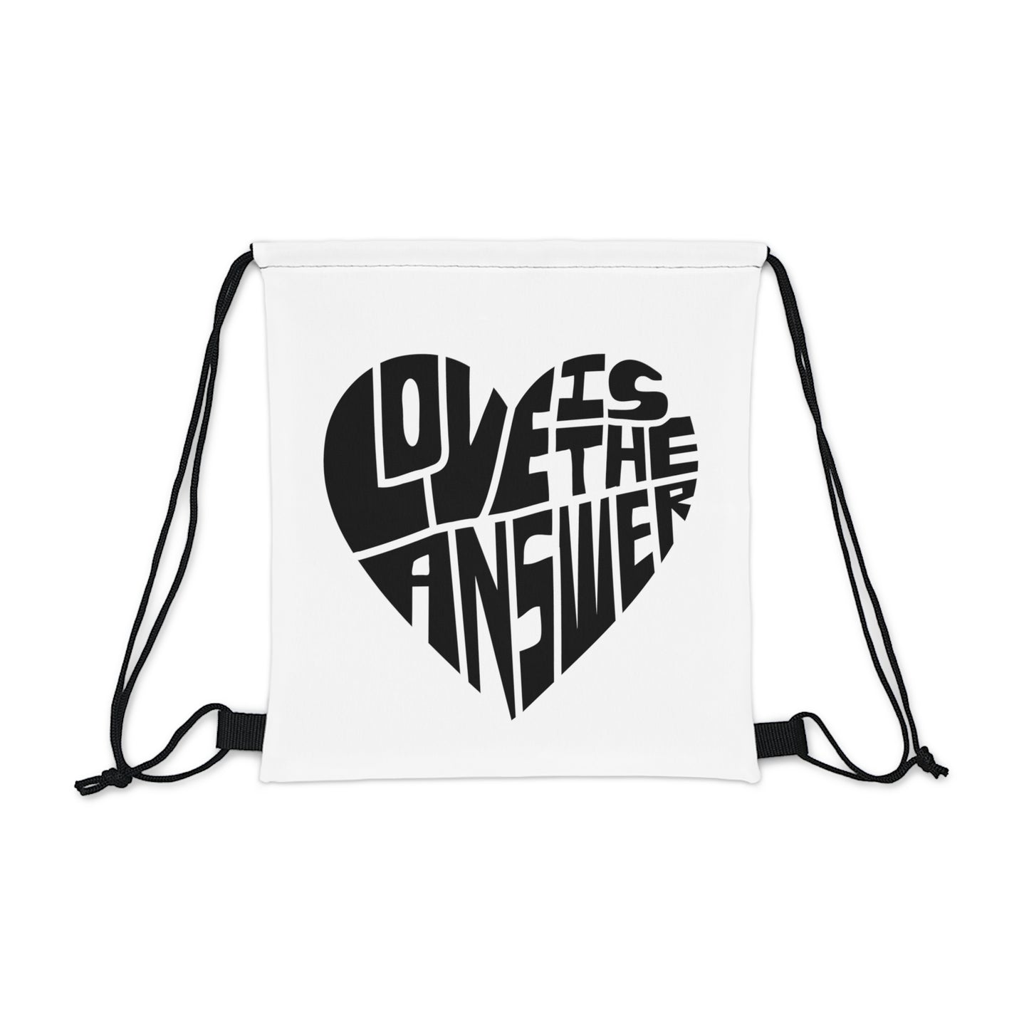 Love is the Answer Outdoor Drawstring Bag