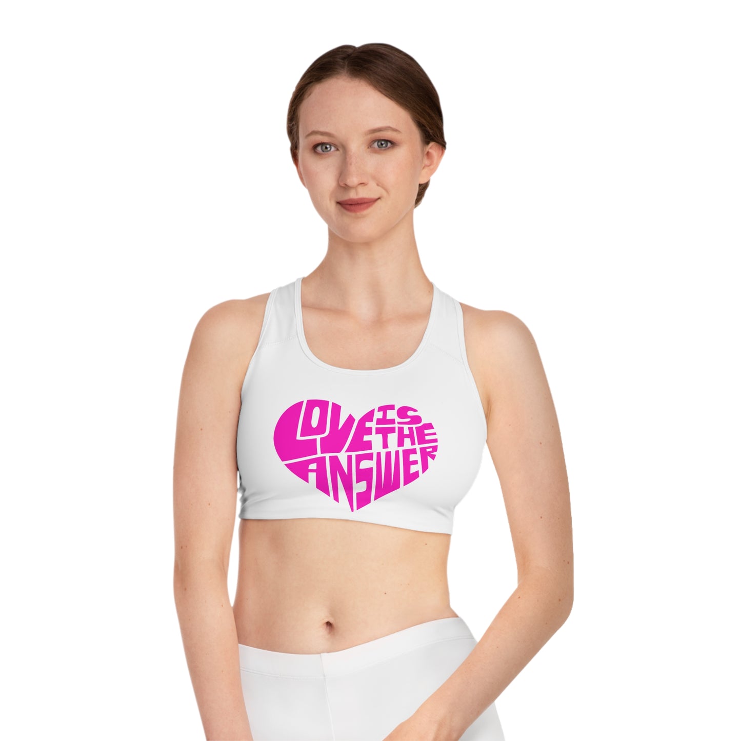 Love is the Answer Sports Bra (AOP)