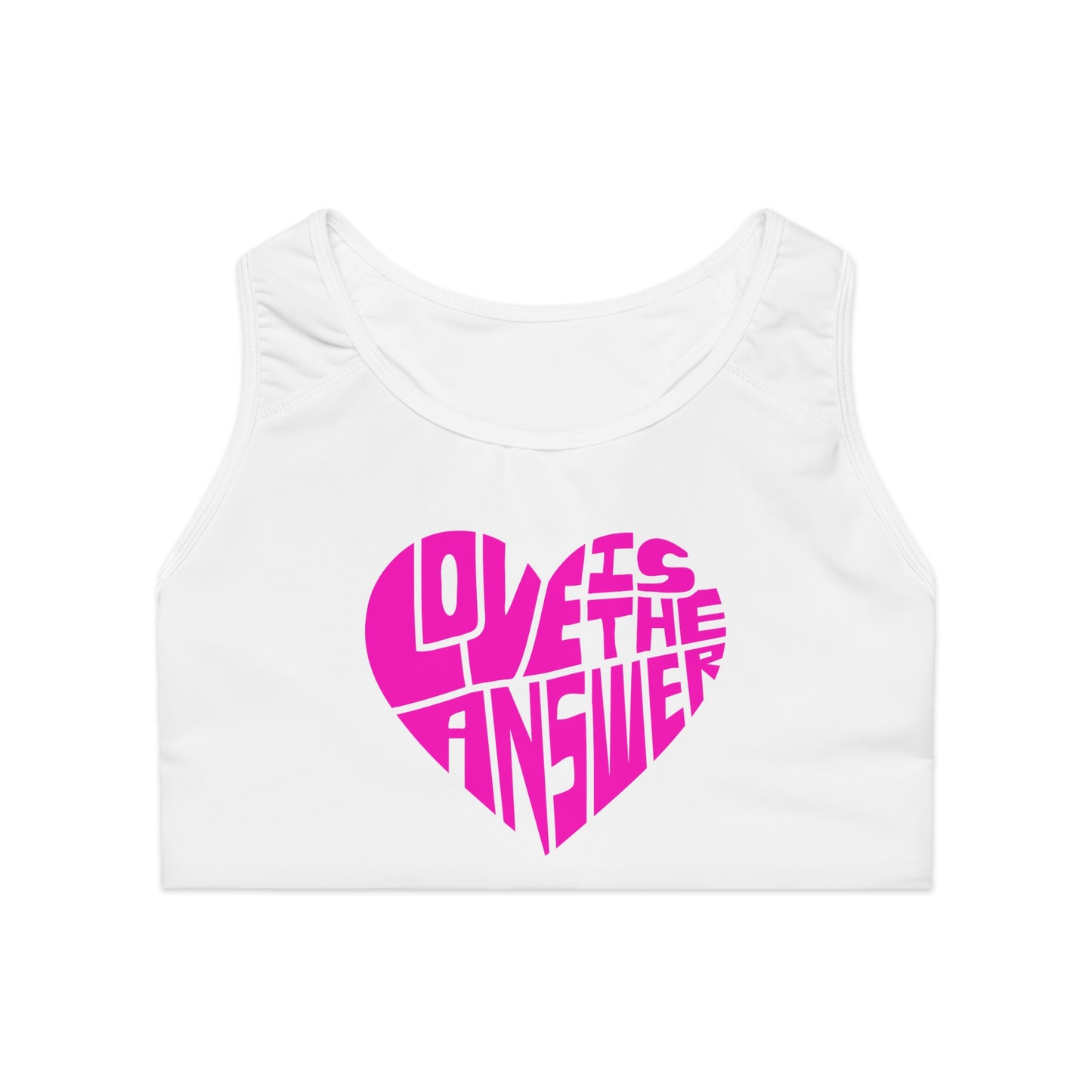 Love is the Answer Sports Bra (AOP)