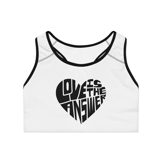 Love is the Answer Sports Bra (AOP)