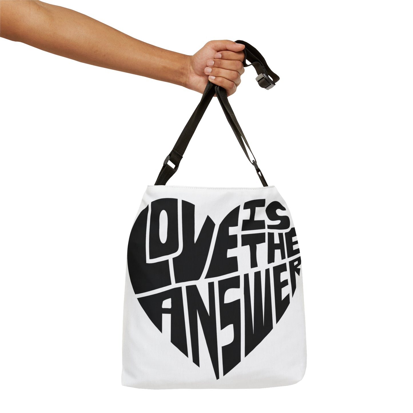 Love is the Answer Adjustable Tote Bag (AOP)