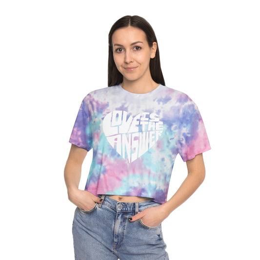 Love is the Answer Women's Tie-Dye Crop Tee