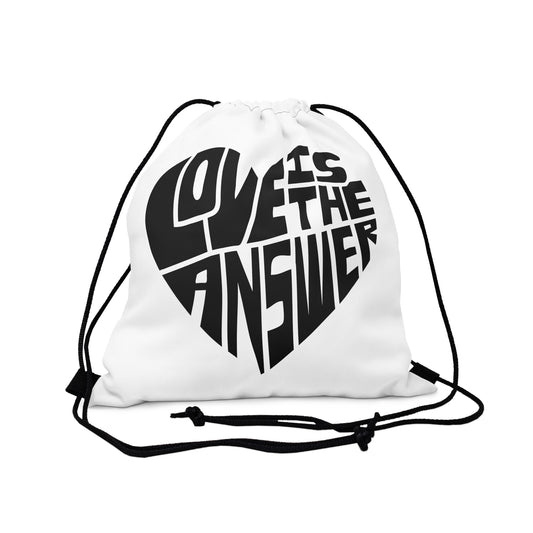 Love is the Answer Outdoor Drawstring Bag