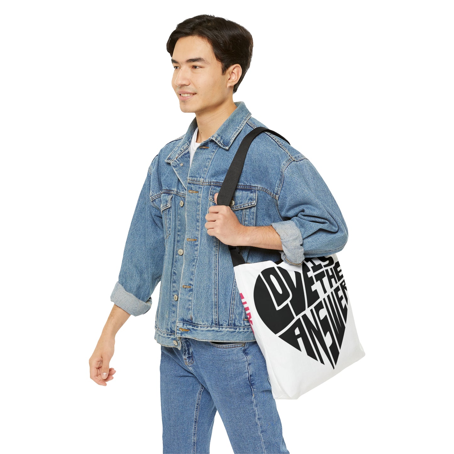 Love is the Answer Adjustable Tote Bag (AOP)