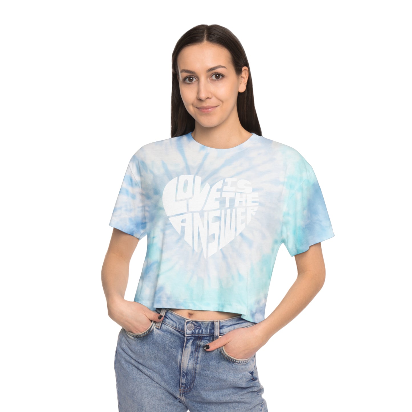 Love is the Answer Women's Tie-Dye Crop Tee
