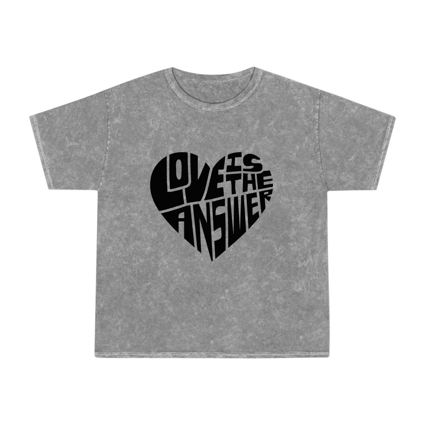 Love is the Answer Unisex Mineral Wash T-Shirt Logo on Front and Back