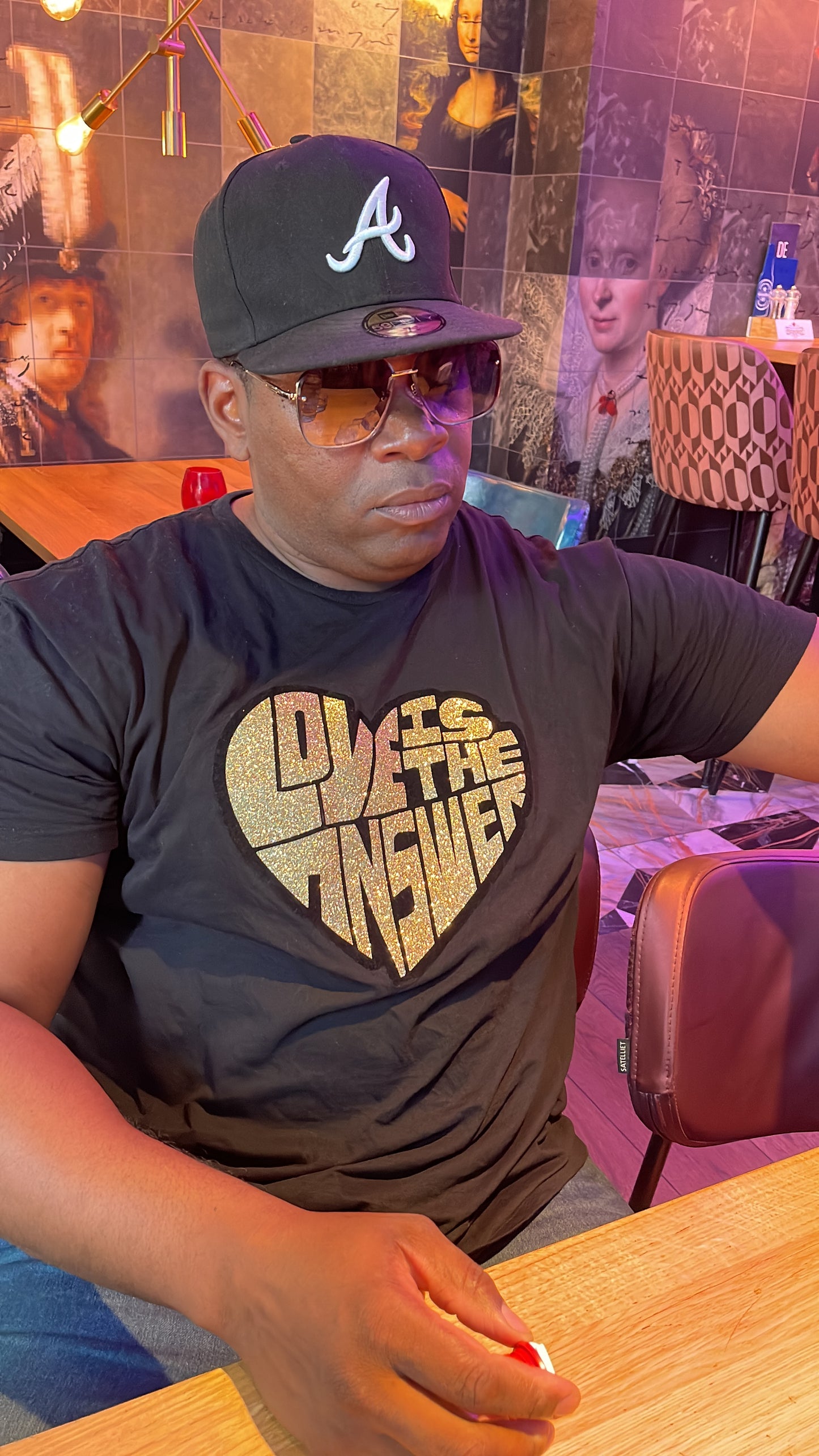 Love black gold glitter tee shirt