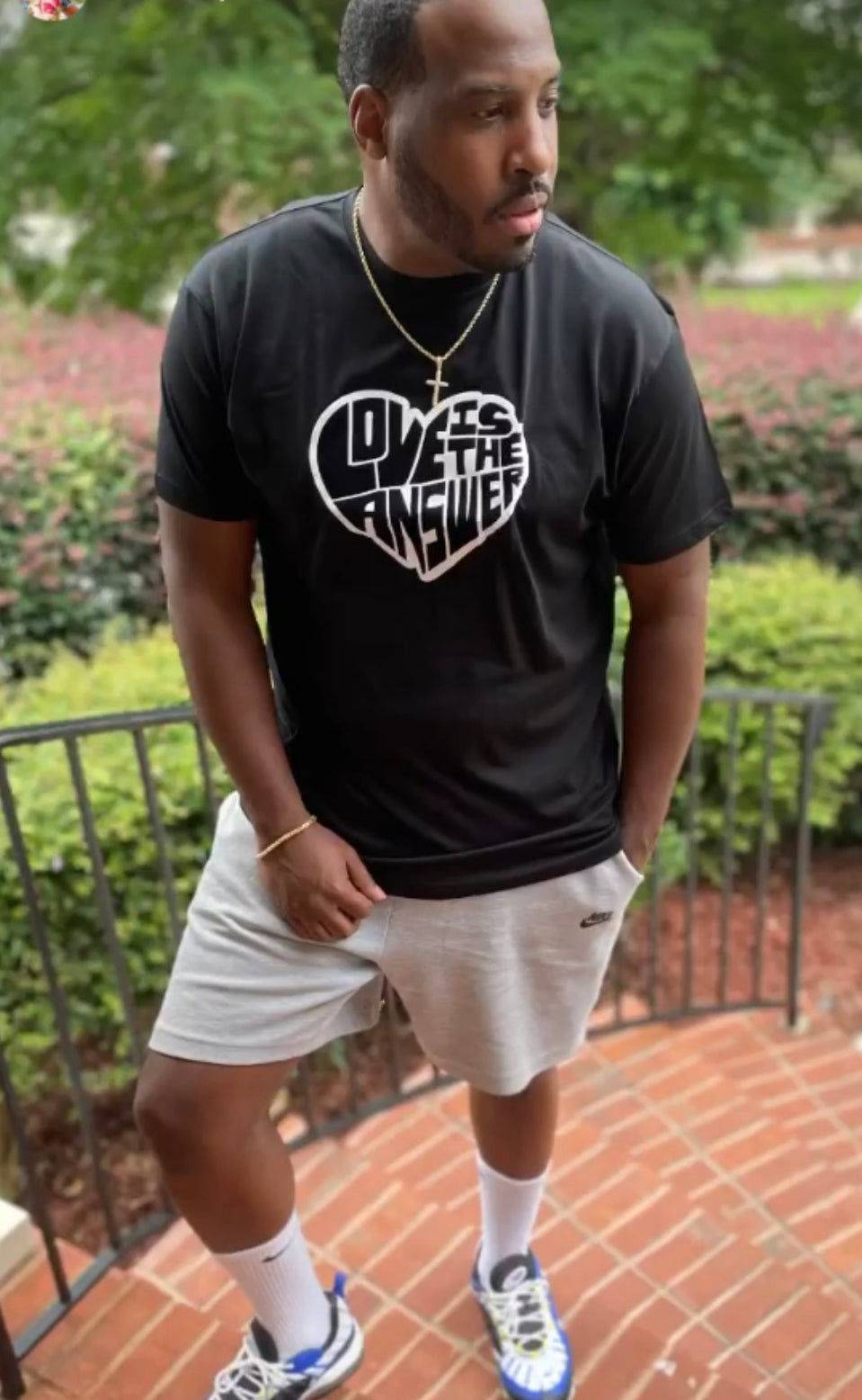 Black on black love tee