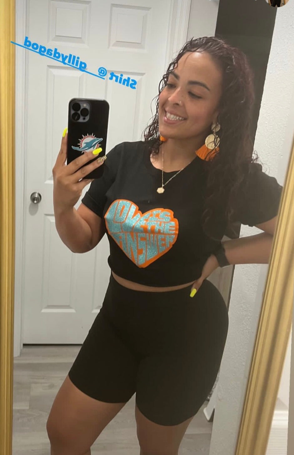 Miami Dolohins collection love crop tee