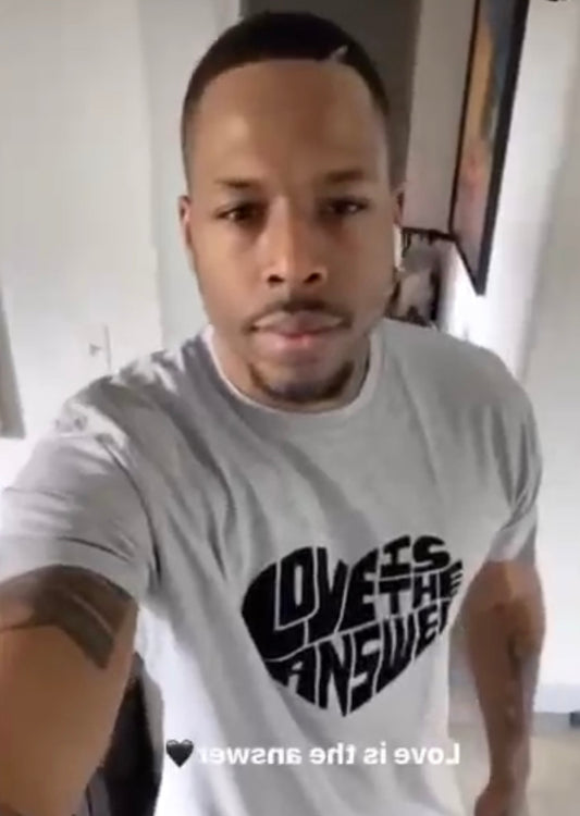 Grey and black love tee