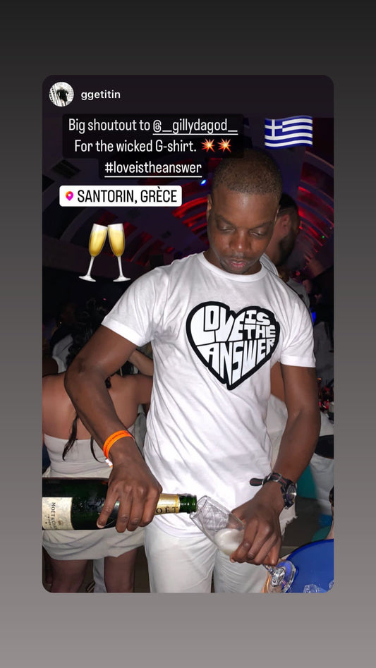 White on white love tee