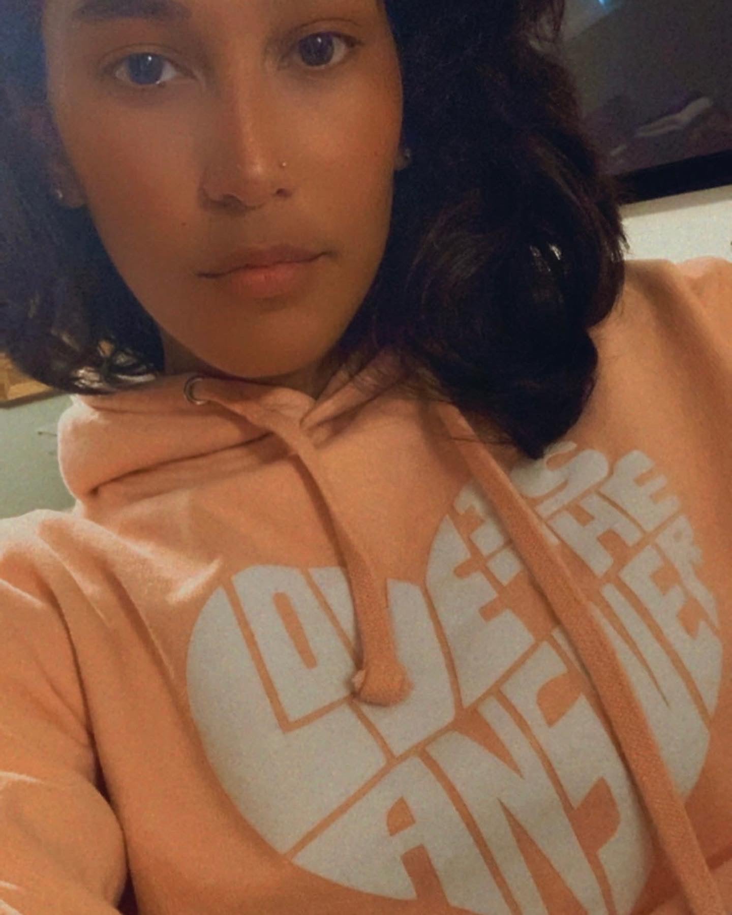 Pink and white love crop hoodie